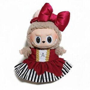 Red the Pirate Pirates of the Caribbean Dress and Bow Labubu Outfit